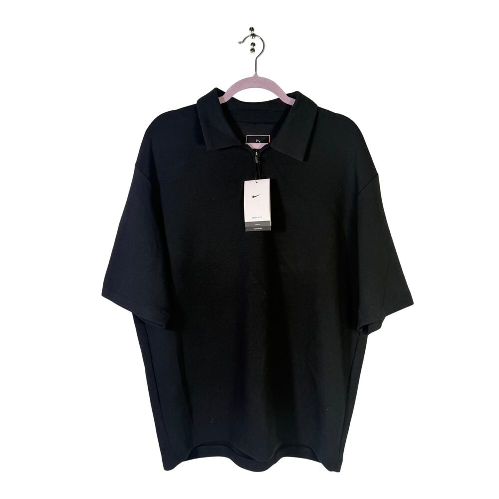 Nike Dri-FIT Men’s Black 1/4 Zip Short Sleeve Golf Polo Shirt Size L NWT